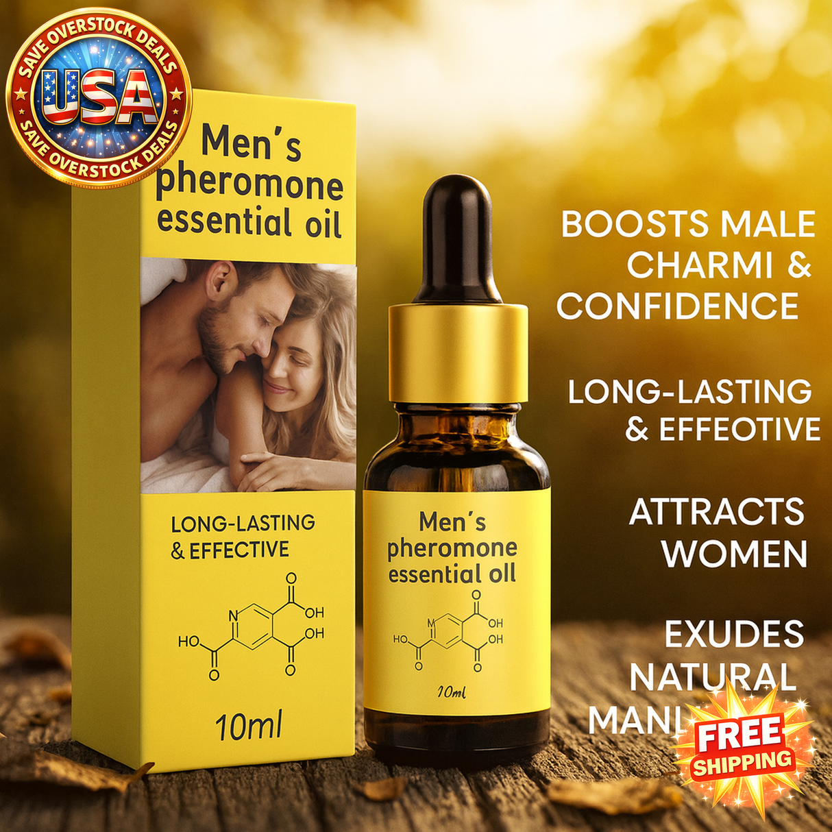Men's Pheromone Essential Oil 10ml Long Lasting Body Essence Fragrance