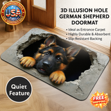3D Illusion German Shepherd Doormat Soft Non-Slip Indoor Outdoor Rug