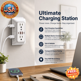 US Plug Power Strip with 6 AC Outlets and 4 USB Ports