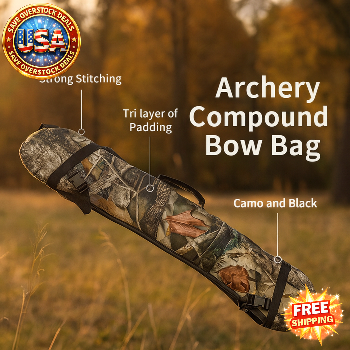 Archery Compound Bow Bag with Sling & Shoulder Strap for Shooting Accessories