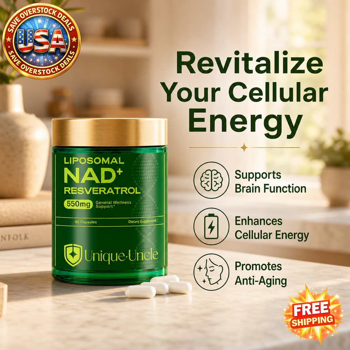 Enhance cellular health and support healthy aging with our Liposomal NAD Supplement, designed for stamina and vitality.