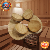 Wooden Sauna Headrest with Rotatable Disc - Sauna Accessory