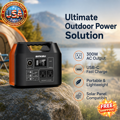 Portable Power Station 300W Solar Generator for Camping