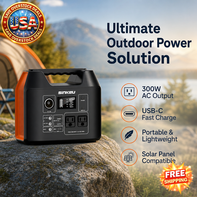 Portable Power Station 300W Solar Generator for Camping