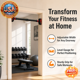Adjustable Pull-up Bar with Level Gauge for Doorway