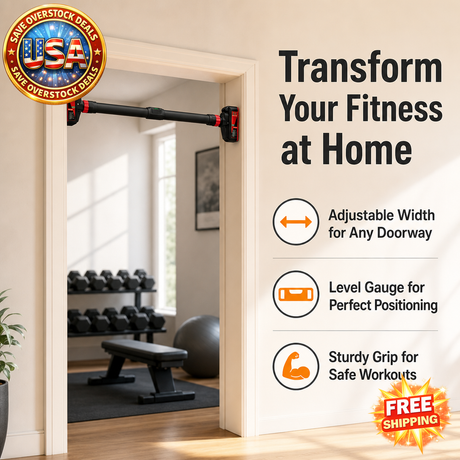 Adjustable Pull-up Bar with Level Gauge for Doorway