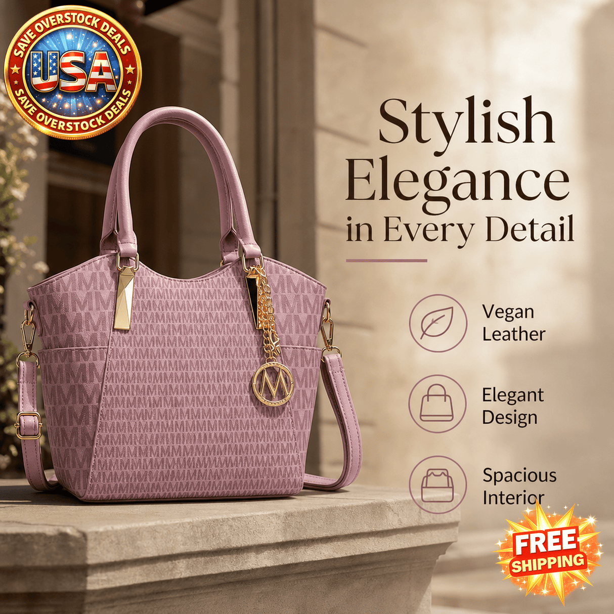 Vegan Leather Women's Tote Bag - MKF Collection Devorah