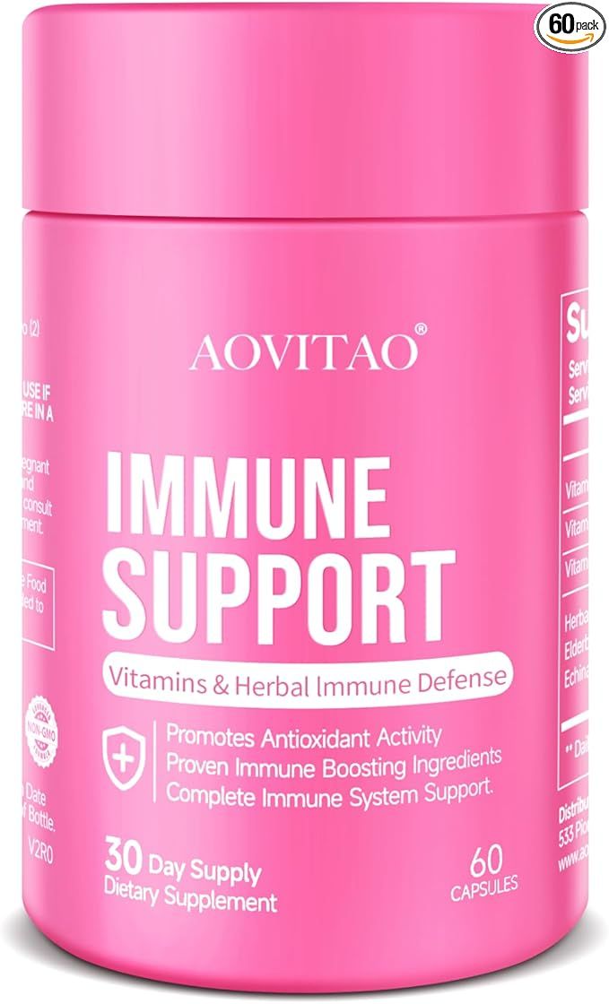 Immune Support Supplement Natural Herbal Cognitive Support Booster and Mushroom with Lion's Mane, Reishi Supplement for Memory Cognitive
