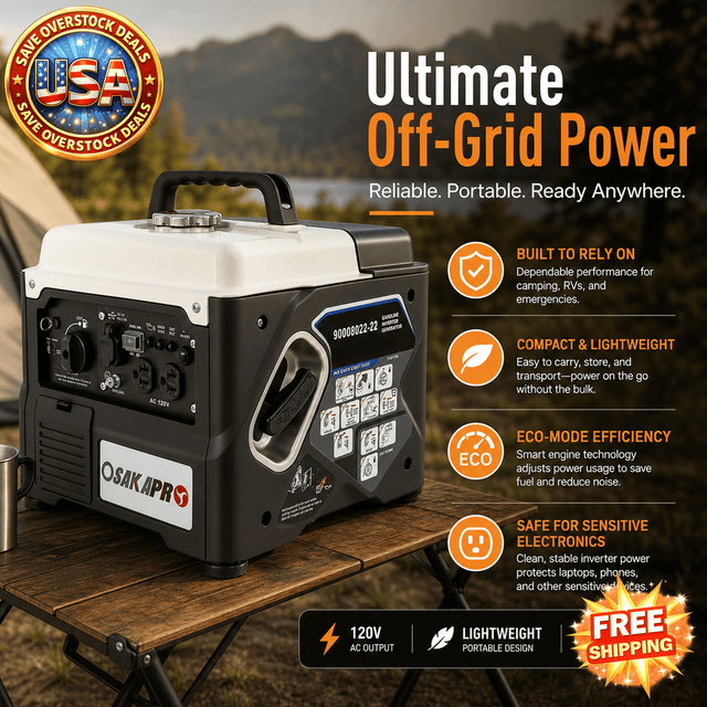 Portable Inverter Generator 1200W for Camping & Home Use