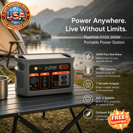 300W Portable Power Station, 179.2Wh, Solar Generator