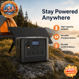 Portable Power Station with 200W Solar Panel for Camping