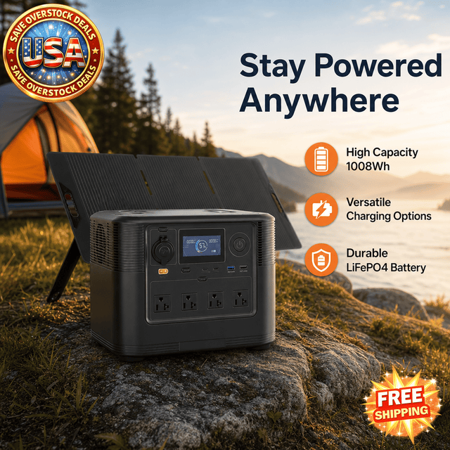 Portable Power Station with 200W Solar Panel for Camping
