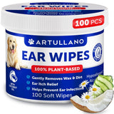 Dog Ear Wipes for Dogs and Puppies, 100% Plant-Based, Unscented