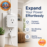 5 Way Multi Plug Outlet Extender for Home and Travel