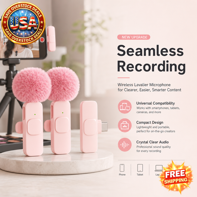 Wireless Lavalier Microphone for iPhone Android PC Camera