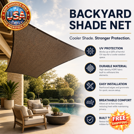 Backyard Shade Net - Ultra Dense Privacy Fence Cloth, Multiple Sizes