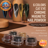 Cat Eye Chrome Magnetic Nail Powder - 6 Colors DIY Manicure Decor