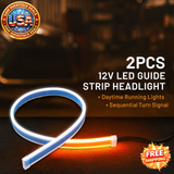 12V LED Guide Strip Headlight for Car DRL Turn Signal Bulb