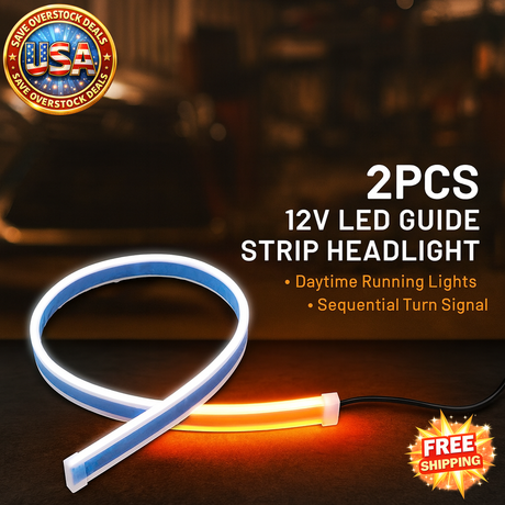 12V LED Guide Strip Headlight for Car DRL Turn Signal Bulb