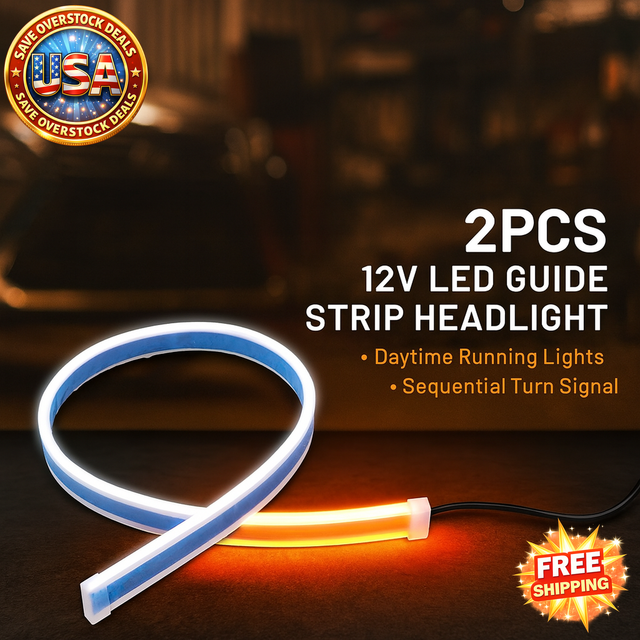 12V LED Guide Strip Headlight for Car DRL Turn Signal Bulb
