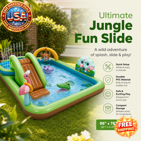 Inflatable Jungle Adventure Water Slide for Kids