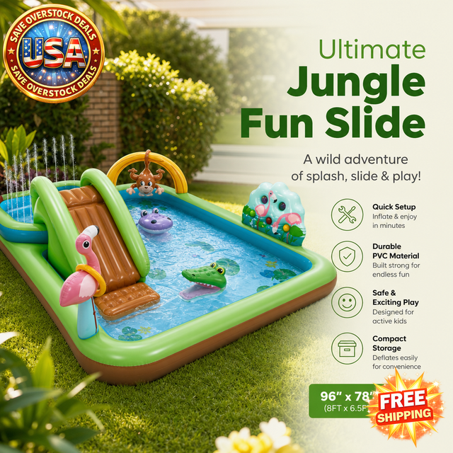 Inflatable Jungle Adventure Water Slide for Kids