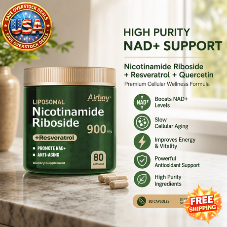 Nicotinamide Riboside + Resveratrol NAD Supplement - 80 Caps