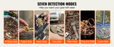 Metal Detector with 10-Inch Waterproof Coil and LCD Display, Adjustable Stem