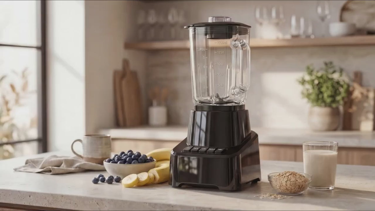 Ultra-Fast Professional Ice Cream Blender with 54-Ounce High-Capacity Glass Cup for Smoothies and Milkshakes